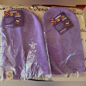Girl Scouts Samoas Purple Knit Hat Beanie Lot of 2 NEW
